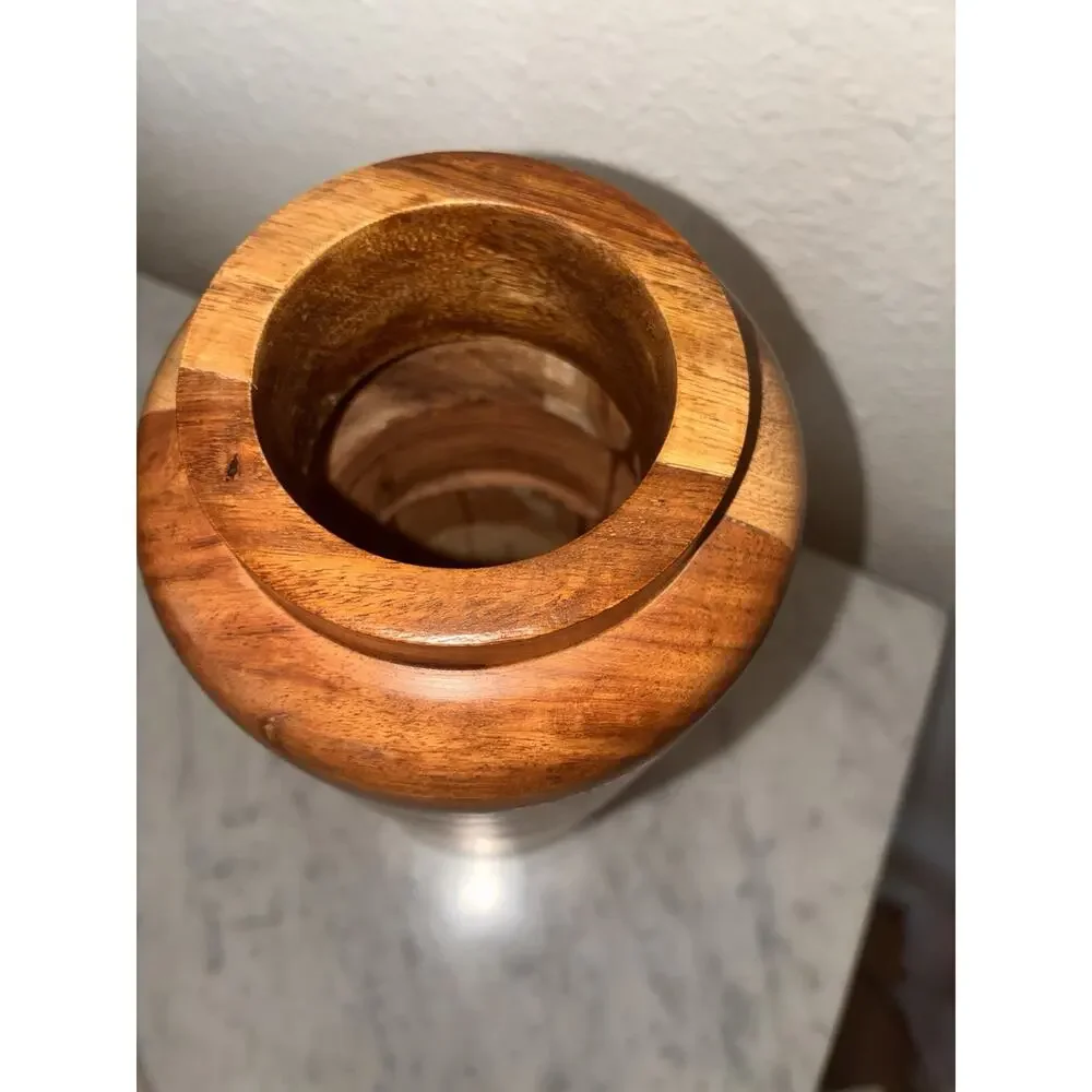 West Elm Segmented Acacia Wood Vase